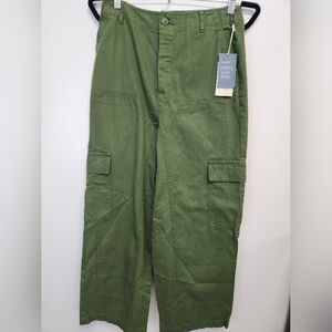 Univeral Thread Buttonfly Cargo Pant Olive Green Womens 6 NWT Antidenim Gorpcore